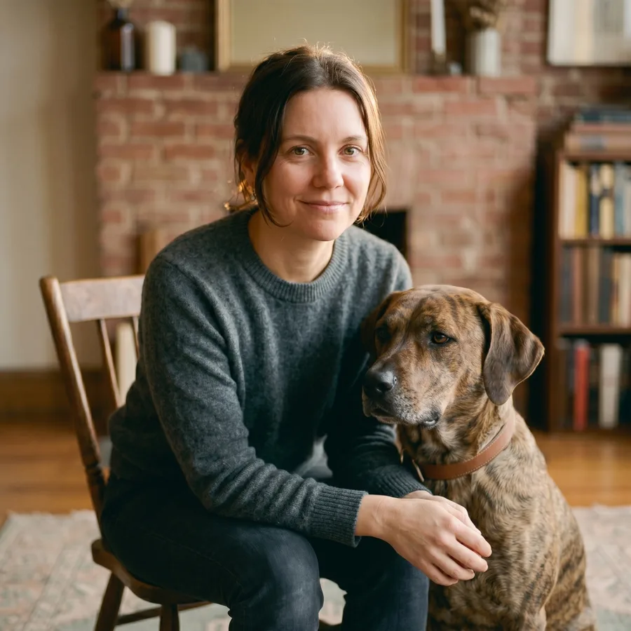 Hannah Quinn with her shepherd Milo